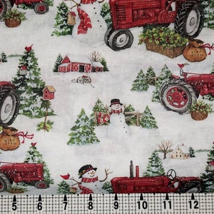 Springs Creative Farmall Tractor in Winter CP74494 Fabric by the Yard//Piece