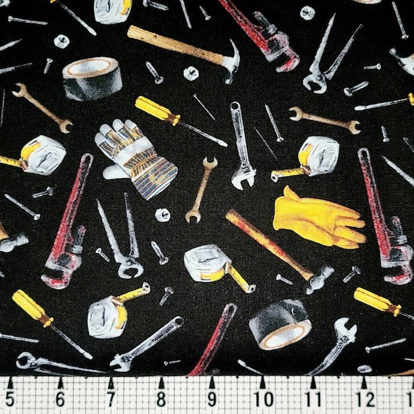 Timeless Treasures Garage Workshop Tools C8939 Fabric by the Yard/Piece