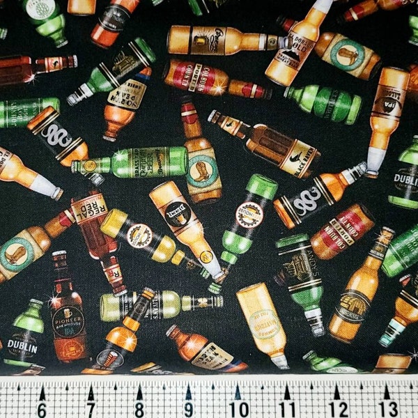 Beer Bottle Fabric Etsy