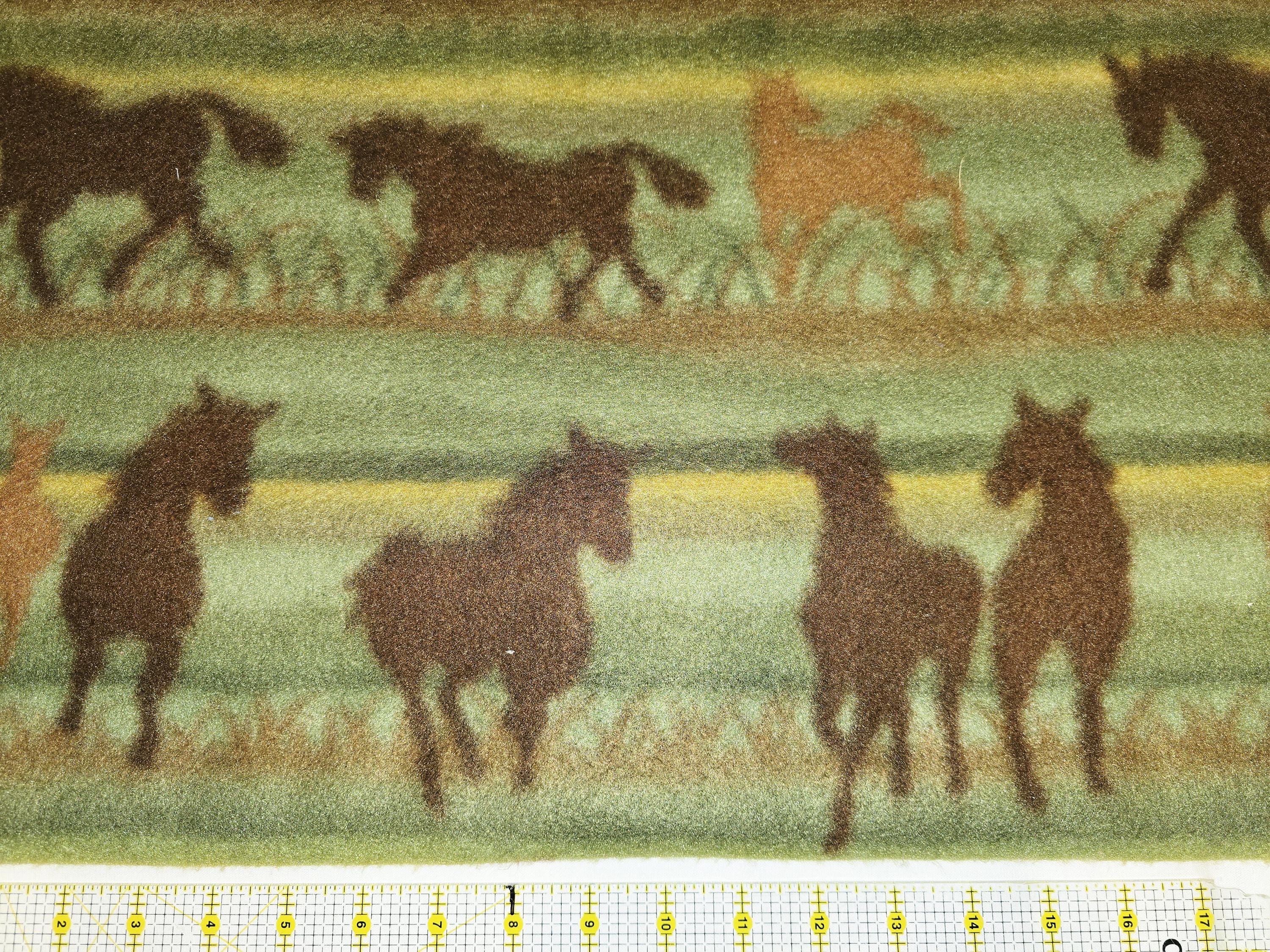 Bruin paard FLEECE Stof op maat geknipt//stuk