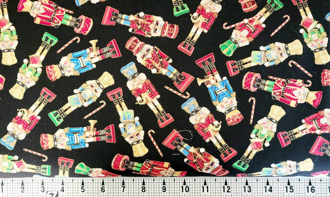 Timeless Treasures Tossed Nutcrackers With Metallic CM2057 Fabric by