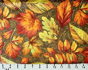 Autumn Leaves Fabric by the Yard//Piece