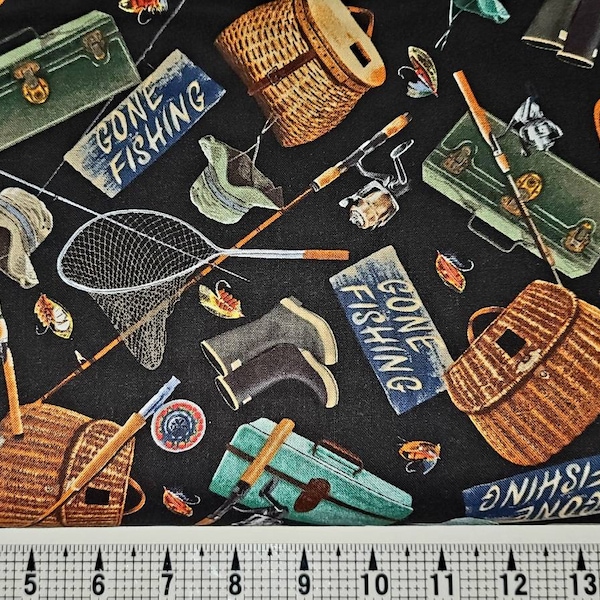 Timeless Treasures Gone Fishing C6403 Fabric by the Yard/Piece