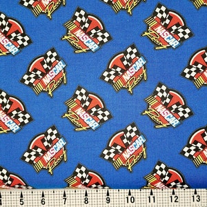 Camelot Fabrics Nascar Retro Racing on Blue 39190106 Fabric by the Yard//Piece