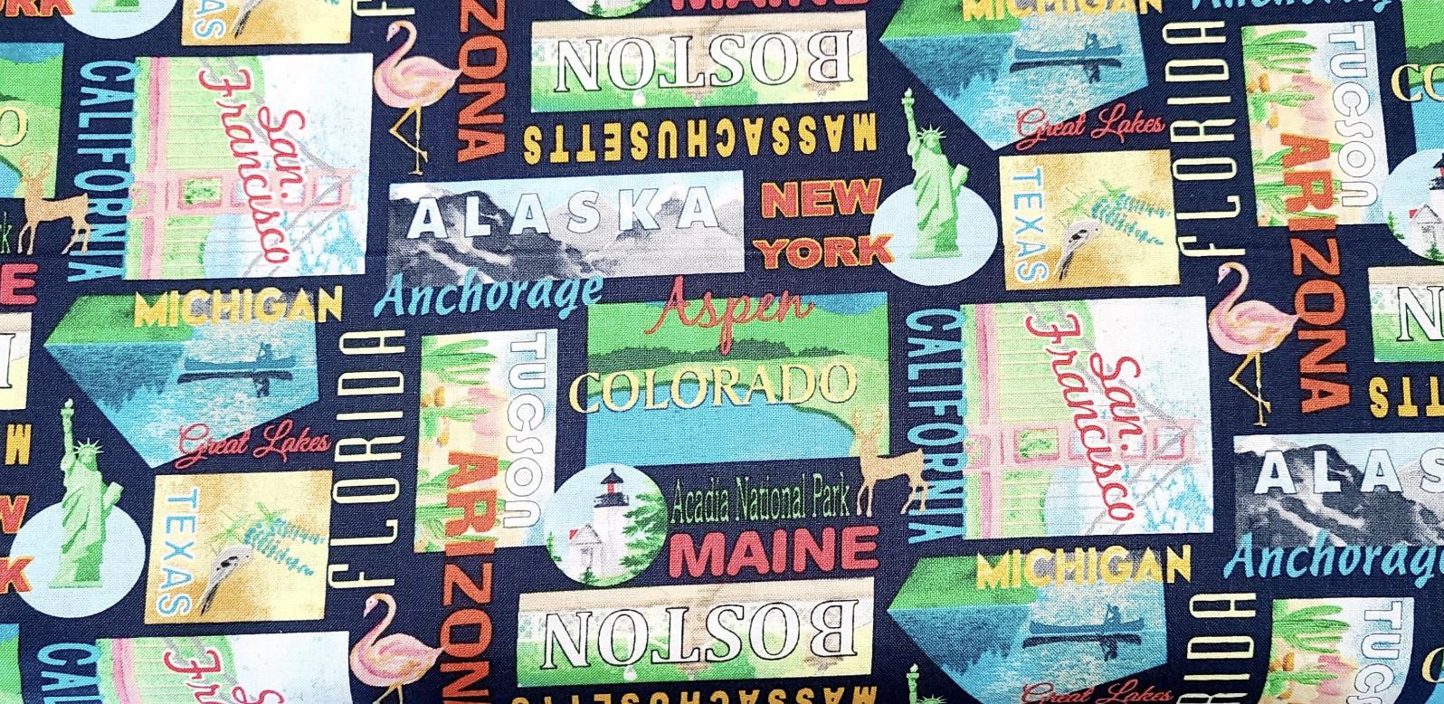 Blank Quilting Stateside States 2114 Fabric by the Yard//piece - Etsy