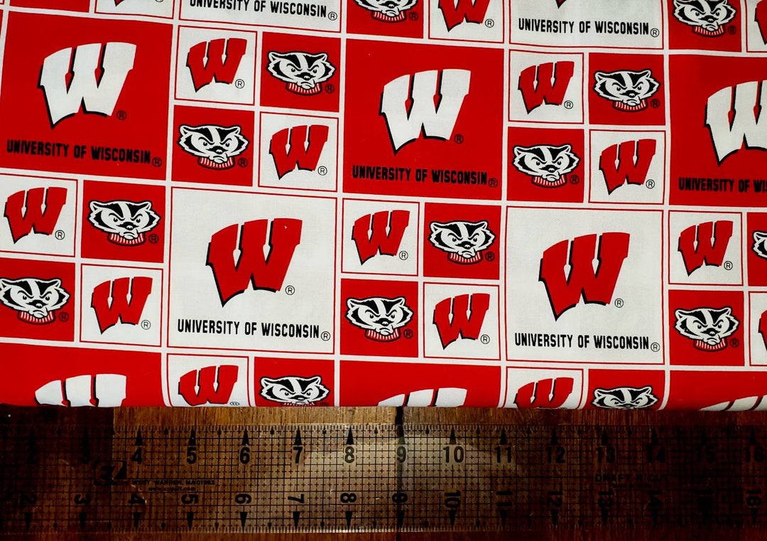 Wsconsn Badgers Football Themed Fabrc Almost 1 Yard X | Etsy