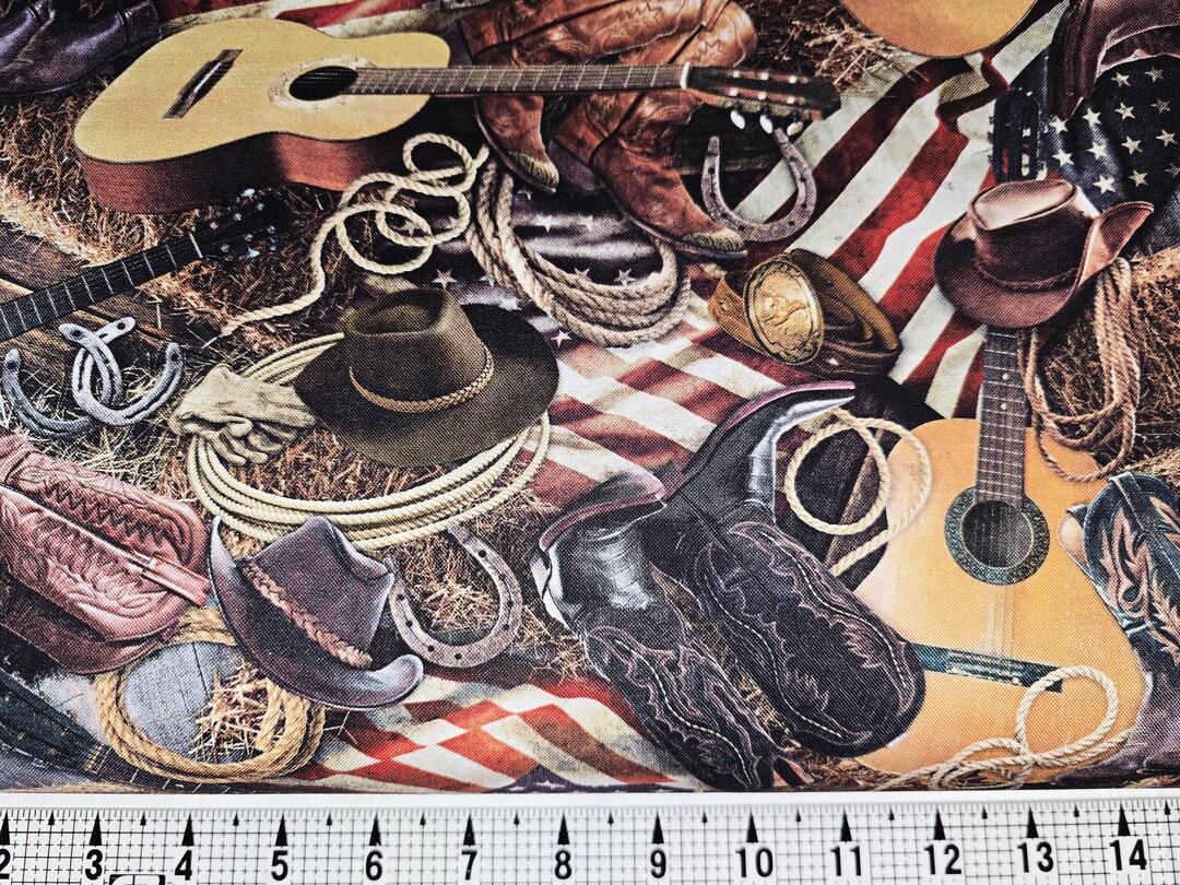 Timeless Treasures US Flags and Western Icons CD3863 Fabric by the Yard ...