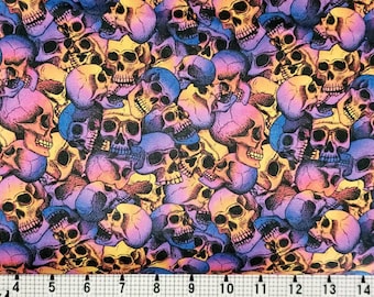 Skull Light Fabric by the Yard//Piece