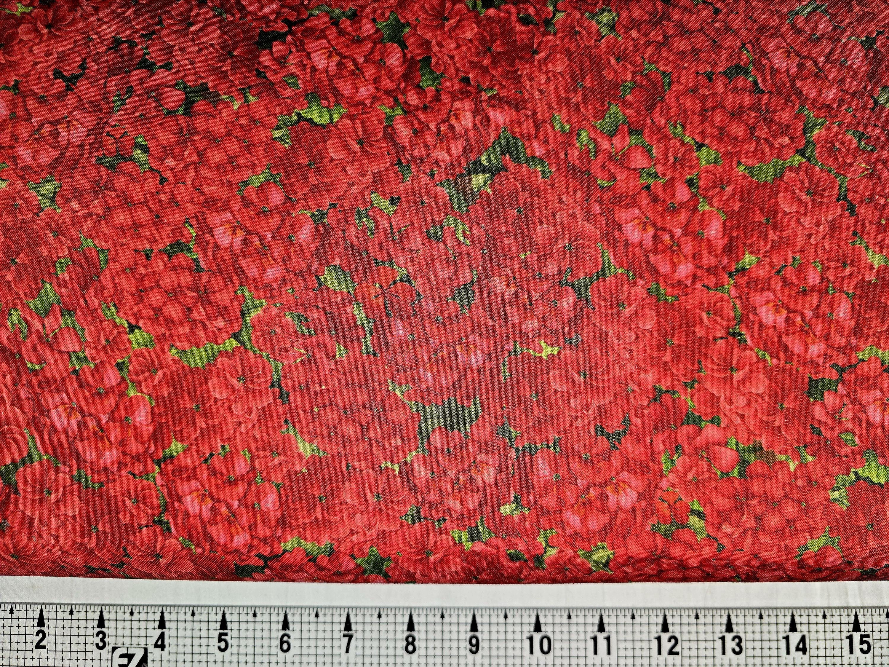 Timeless Treasures Red Packed Geraniums CD3186 Fabric by the Yard ...