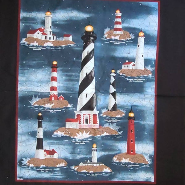 Lighthouse Fabric Panels Etsy