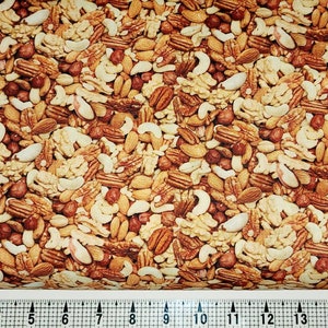 Elizabeth Studios Food Festival Mixed Nuts 655 Fabric by the Yard//Piece