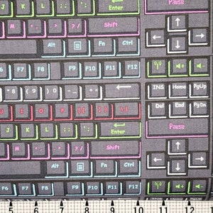 Studio E Fabrics Disco Tech Keyboard 6935 Fabric by the Yard//Piece