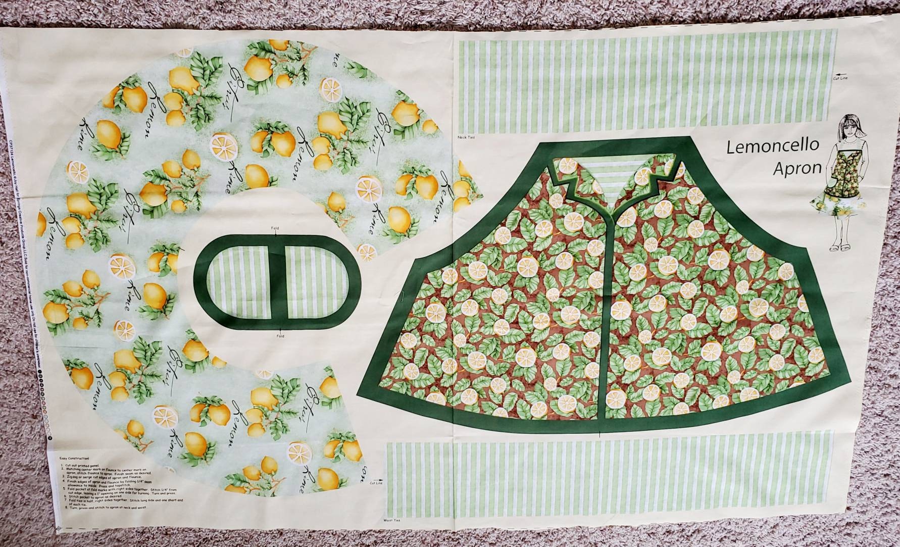 Springs Creative Lemoncello Apron Panel Fabric 100 Cotton Etsy