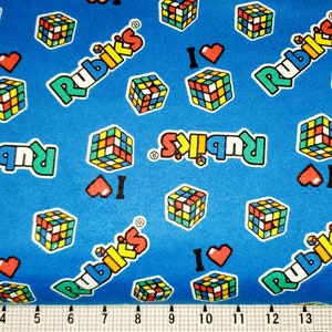 Camelot Fabrics Rubiks Patches Blue FLANNEL Fabric by the Yard//Piece