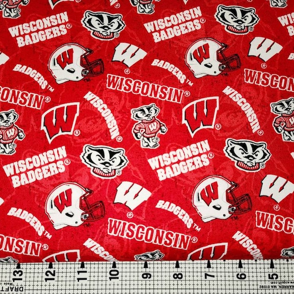 Wisconsin Badgers Fabric by the Yard/Piece