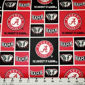 Sykel Enterprises University of Alabama Crimson Tide BAMA Fabric by the Yard//Piece