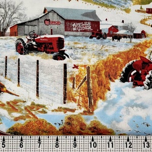 Print Concepts Farmall Tractor Four Seasons Malerisch 10117 Stoff Meterware // Stück