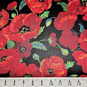 Timeless Treasures Poppy Bouquet CD3223 Fabric by the Yard//Piece