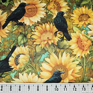 Henry Glass Fall Crow-Mazing 3439 Fabric by the Yard//Piece