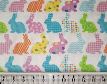 Tela estampada de conejitos de Pascua cortada a medida // Pieza