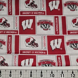 Wisconsin Badgers Fabric by the Yard//Piece