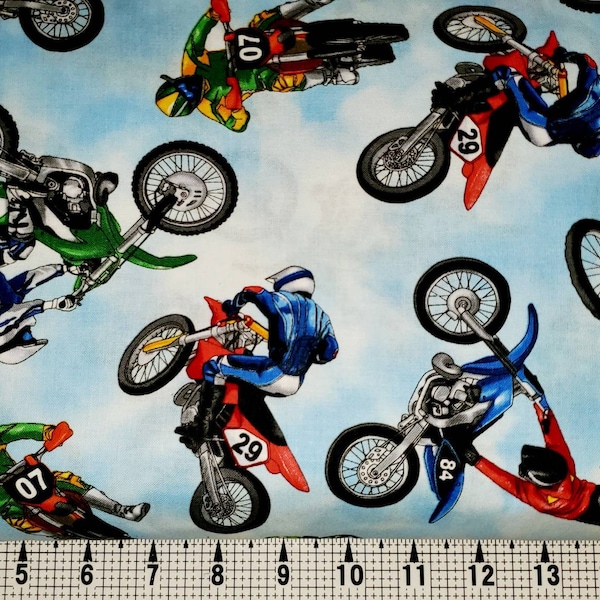 Timeless Treasures Dirt Bikes C8993 Fabric by the Yard/Piece