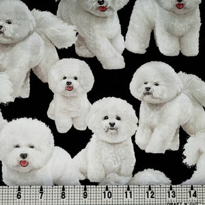 Timeless Treasures Bichon Frise Dog C7526 Fabric by the Yard/Piece