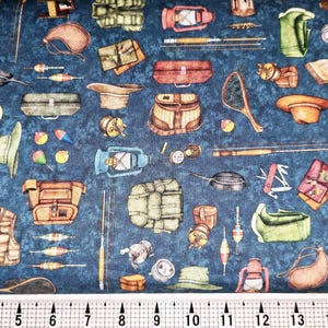 Quilting Treasures Fish Tails on Navy 2600-30069-Q Fabric by the Yard//Piece