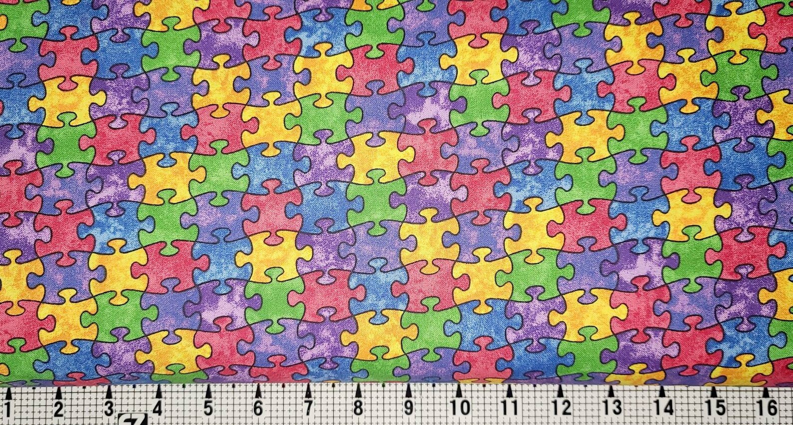Fabric Traditions Autism Awareness/puzzle Fabric by the Yard/piece Etsy