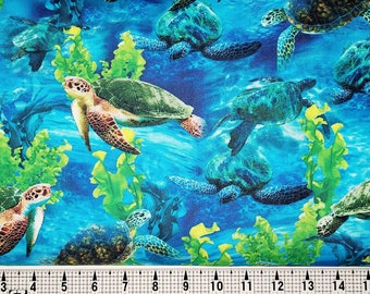 Micheal Miller Wading Turtles DCX11132 Fabric by the Yard/Piece