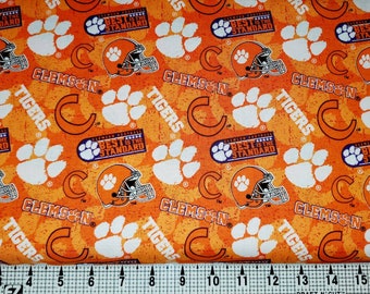 Tela de los Clemson Tigers de la NCAA de Sykel Enterprises cortada a medida//Pieza