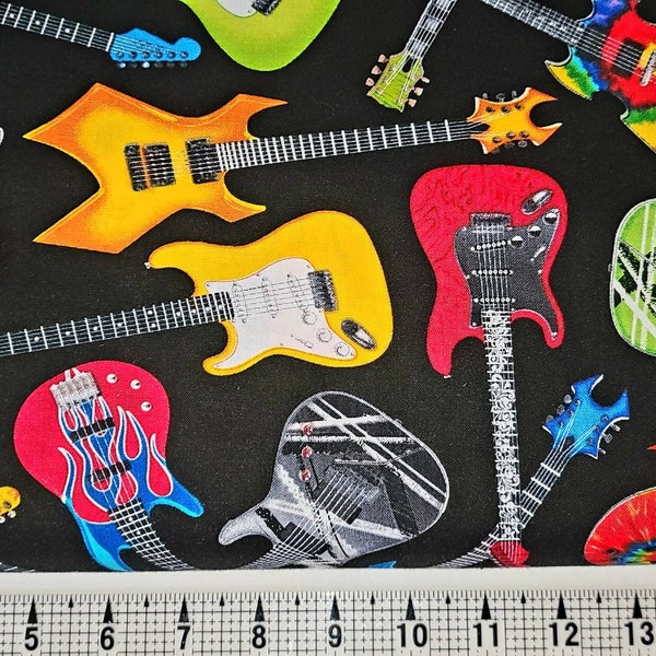 Timeless Treasures Guitars C4824 Fabric by the Yard/Piece