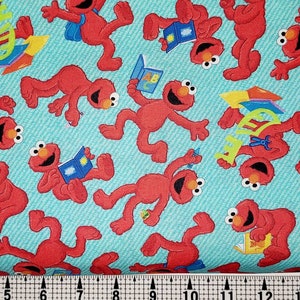 Quilting Treasures Sesame Street Elmo on Aqua 1649-28545-Q Fabric by the Yard//Piece