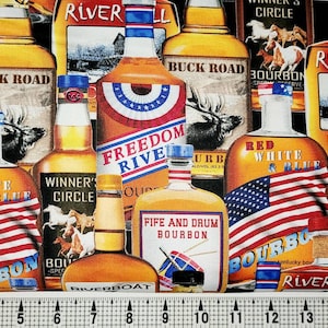 Kanvas Fabrics Top Shelf Drink Bourbon 12850 Fabric by the Yard//Piece