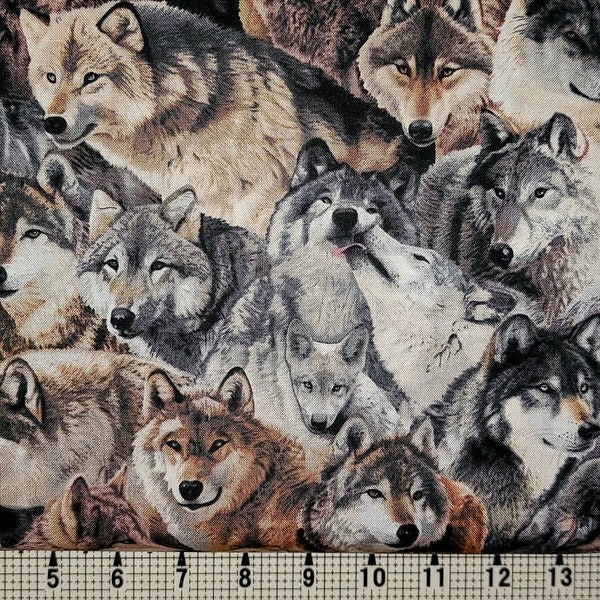 Elizabeth Studios Wolves 9704 Fabric by the Yard/Piece