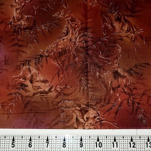 David Textiles Fall Wildlife Deer Fabric by the Yard//Piece