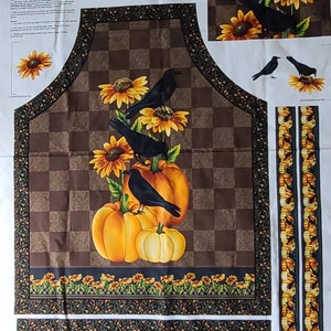Henry Glass Fall Brown Calvalier Crows 2816P Fabric by the Yard/Piece