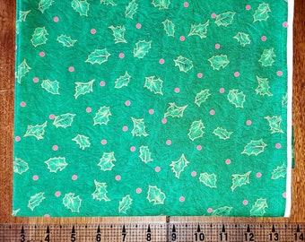 Weihnachten grüner Holly Stoff Meterware/Stück