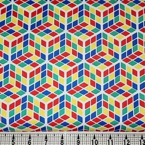 Camelot Fabrics Rubiks Cubes 47010239 Fabric by the Yard/Piece