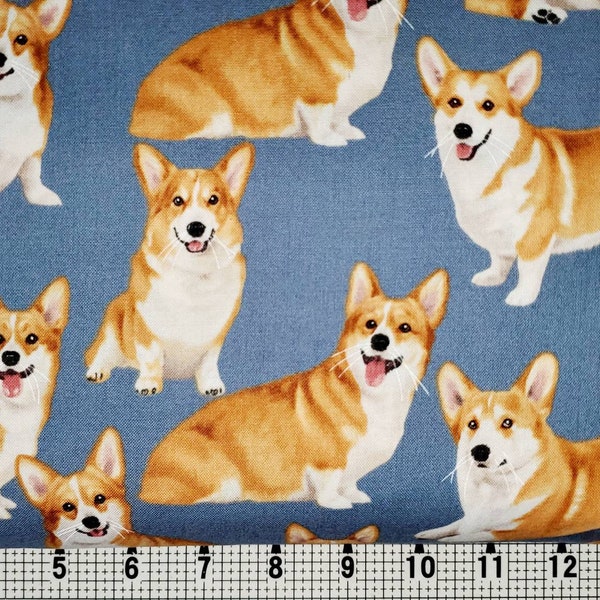 Timeless Treasures Corgi Dog C7525 Fabric by the Yard/Piece