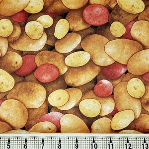 Elizabeth Studios Food Festival Potatoes 387 Fabric by the Yard//Piece