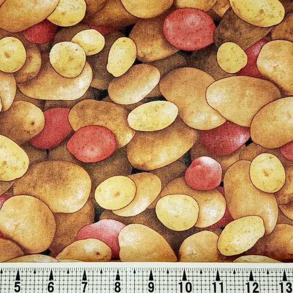 Elizabeth Studios Food Festival Potatoes 387 Fabric by the Yard/Piece