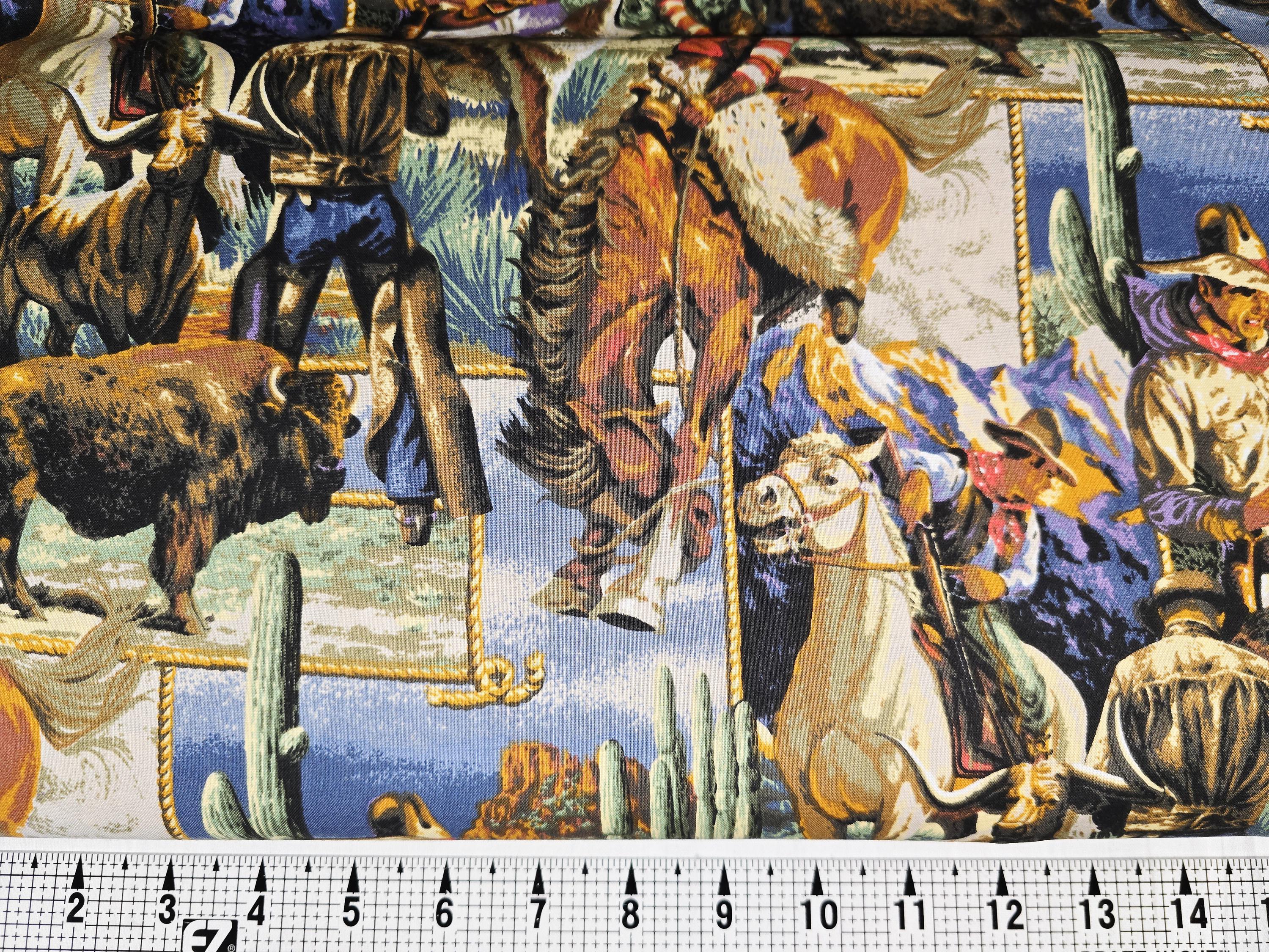 Springs Creative Cowboy Scenic CP6318 Fabric by the Yard//piece - Etsy