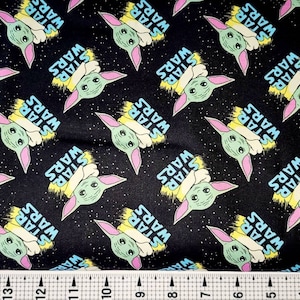 Camelot Fabrics Star Wars Mandalorian Child and Logo 73800223 Fabric by the Yard//Piece