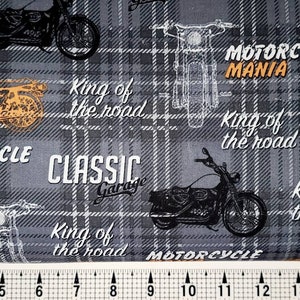 Brother Sister Design Motorcycle Mania B63-Cafe-P184 Fabric by the Yard//Piece