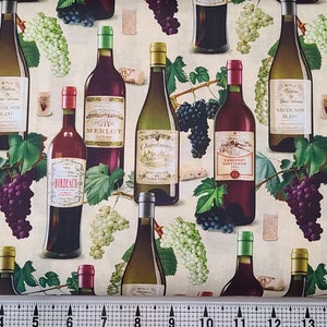Clothworks Fabrics Cheers Wine Y3915-60 生地 1ヤードあたり//枚