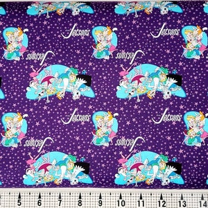 Camelot Fabrics Jetsons Retro Shapes op paars 24080304 Stof op maat gesneden/Stuk
