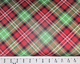 Tela Mook Christmas Plaid Verde y Rojo 113199 Tela cortada a medida // Pieza