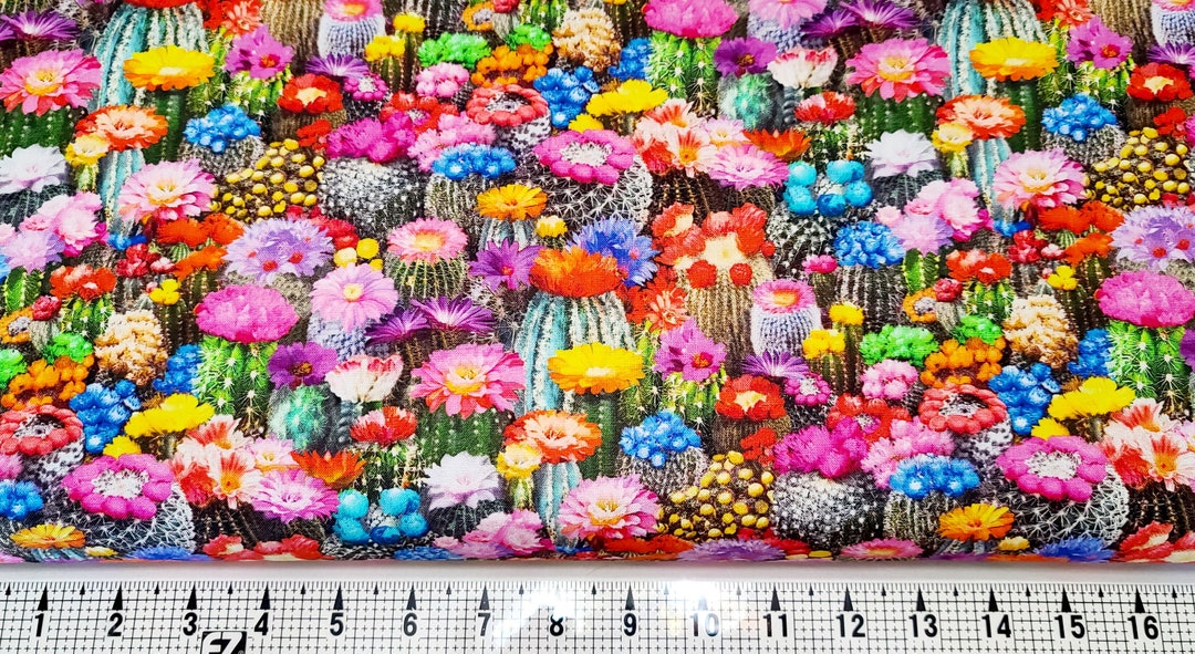 Timeless Treasures Multi Floral Desert Cactus CD2401 Fabric by the Yard ...