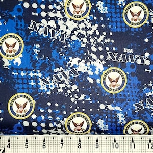 Sykel Enterprises Military Badges Navy 1180-N Fabric by the Yard//Piece
